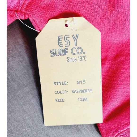 Esy Surf Co. Raspberry Color 12M Cotton/Poly Toddler Full Zip Hooded Sweater - Picture 11 of 12